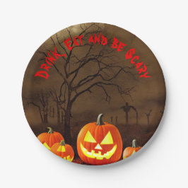 Halloween graveyard Drink Eat and be Scary Papieren Bordje