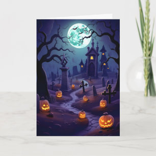 Halloween Graveyard illustratie Kaart