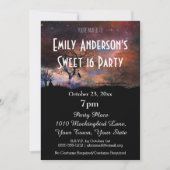 Halloween Graveyard Kat Kostuum Sweet 16 Verjaarda Kaart (Voorkant)