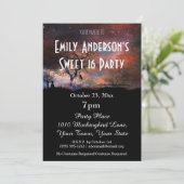 Halloween Graveyard Kat Kostuum Sweet 16 Verjaarda Kaart (Staand voorkant)