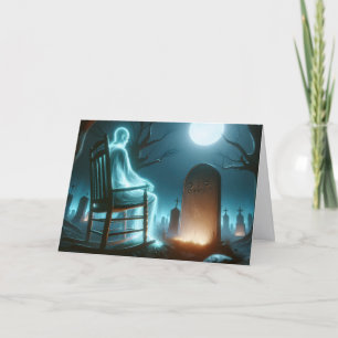 Halloween Graveyard met Man Ghost Kaart