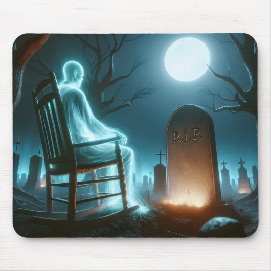 Halloween Graveyard met Man Ghost Muismat (Voorkant)