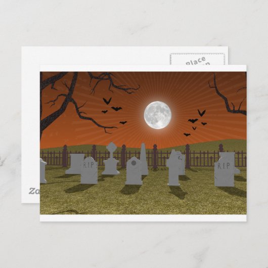 Halloween: Graveyard Scene: Briefkaart (Voorkant / Achterkant)