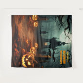 Halloween Graveyard Scene Hanging Achtergrond Wandkleed (Voorkant (horizontaal))