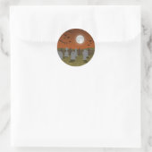 Halloween: Graveyard Scene: Ronde Sticker (Tas)