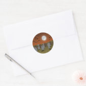 Halloween: Graveyard Scene: Ronde Sticker (Envelop)