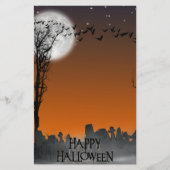 Halloween Graveyard Scene Silhouette Briefpapier (Voorkant)