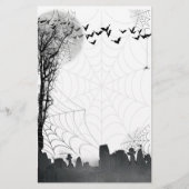 Halloween Graveyard Scene Silhouette Briefpapier (Voorkant)