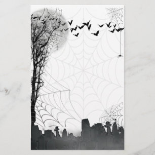 Halloween Graveyard Scene Silhouette Briefpapier