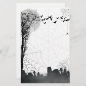 Halloween Graveyard Scene Silhouette Briefpapier (Voorkant / Achterkant)
