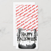 Halloween Graveyard Scene Silhouette Feestdagenkaart (Voorkant / Achterkant)