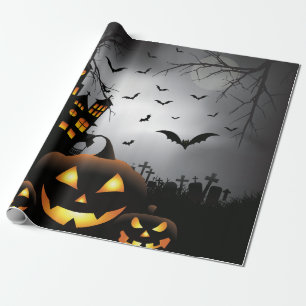 Halloween graveyard scènes pumpkin hauned house cadeaupapier