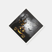 Halloween graveyard scènes pumpkin hauned house servetten (Hoek)