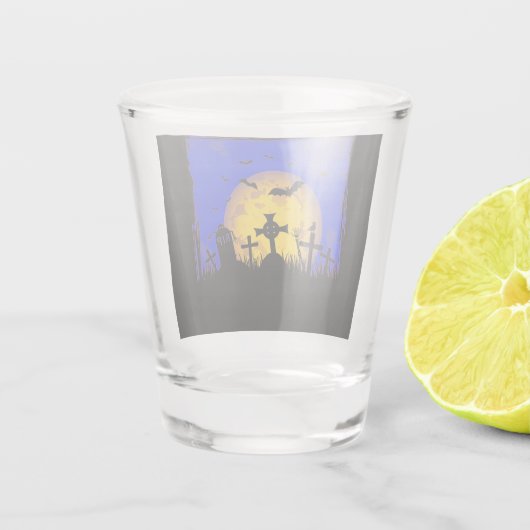 Halloween Graveyard Shot Glas (Achterkant)