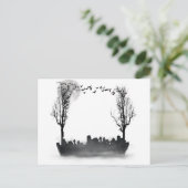 Halloween Graveyard Silhouette Briefkaart (Staand voorkant)