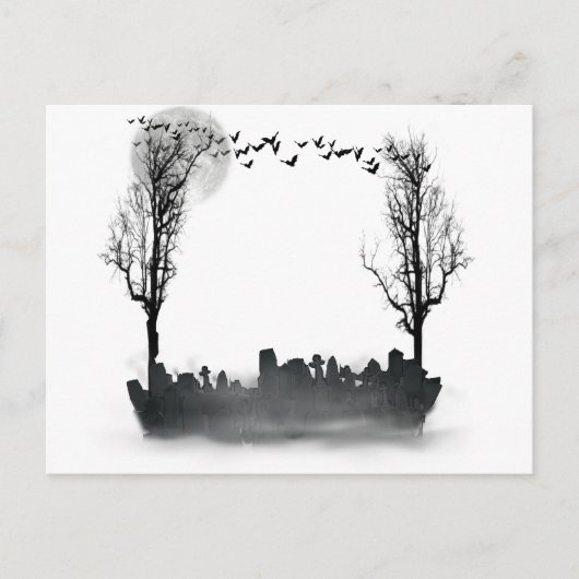 Halloween Graveyard Silhouette Briefkaart (Voorkant)