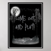 Halloween Graveyard Silhouette Poster (Voorkant)