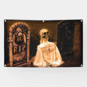 Halloween Graveyard Spandoek (Horizontaal)