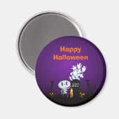 Halloween Graveyard Spooky Cute Skeleton & Ghosts Magneet (Voorkant / Achterkant)