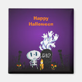 Halloween Graveyard Spooky Cute Skeleton & Ghosts Magneet (Voorkant)