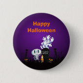 Halloween Graveyard Spooky Cute Skeleton & Ghosts Ronde Button 5,7 Cm (Voorkant)