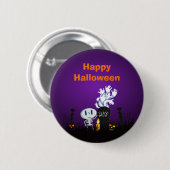 Halloween Graveyard Spooky Cute Skeleton & Ghosts Ronde Button 5,7 Cm (Voorkant /achterkant)
