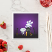 Halloween Graveyard Spooky Cute Skeleton & Ghosts Servet (Insitu)