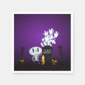 Halloween Graveyard Spooky Cute Skeleton & Ghosts Servet (Voorkant)