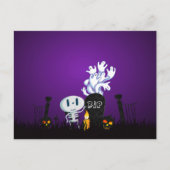 Halloween Graveyard Spooky Schattige Skelton en Gh Briefkaart (Voorkant)