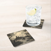 Halloween  Graveyard Tombstone Kartonnen Onderzetters (Insitu)