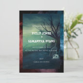 Halloween Graveyard Wedding Invitation Kaart (Staand voorkant)