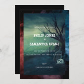 Halloween Graveyard Wedding Invitation Kaart (Voorkant / Achterkant)