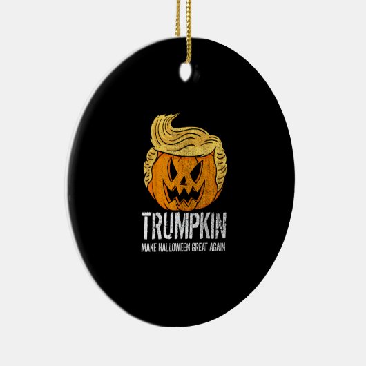Halloween Great Again Donald Trumpkin Pumpkin Keramisch Ornament (Rechts)