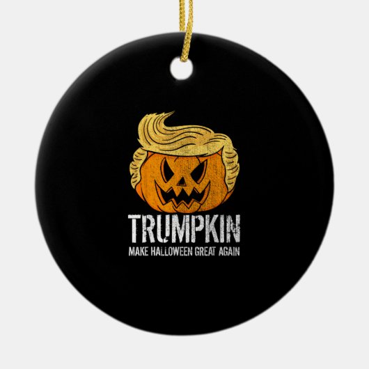 Halloween Great Again Donald Trumpkin Pumpkin Keramisch Ornament (Voorkant)