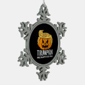 Halloween Great Again Donald Trumpkin Pumpkin Tin Sneeuwvlok Ornament (Links)