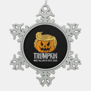 Halloween Great Again Donald Trumpkin Pumpkin Tin Sneeuwvlok Ornament