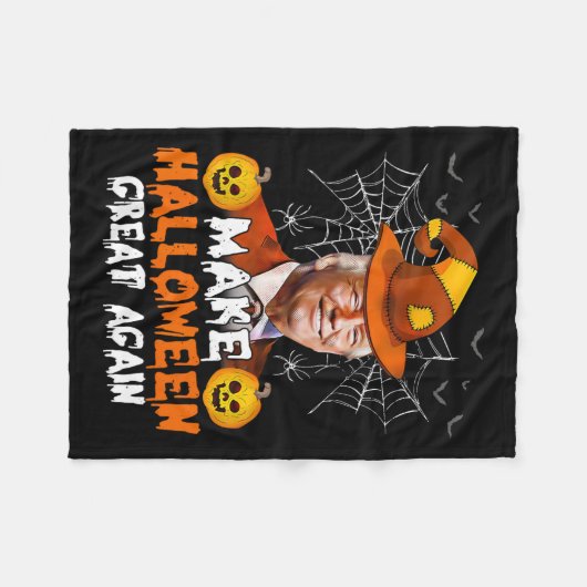 Halloween Great Again Grappige Trump Jack O Lanter Fleece Deken (Voorkant (Horizontaal))