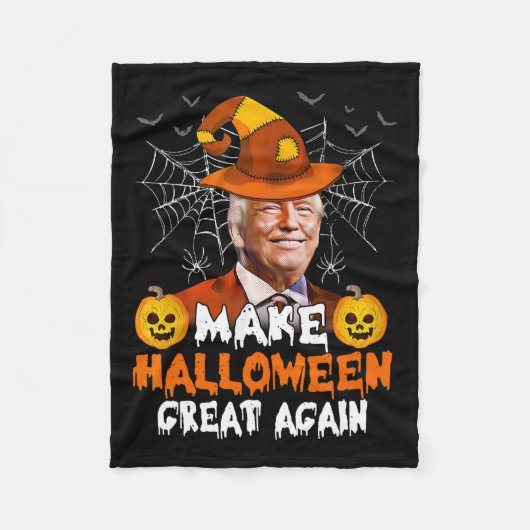Halloween Great Again Grappige Trump Jack O Lanter Fleece Deken (Voorkant)