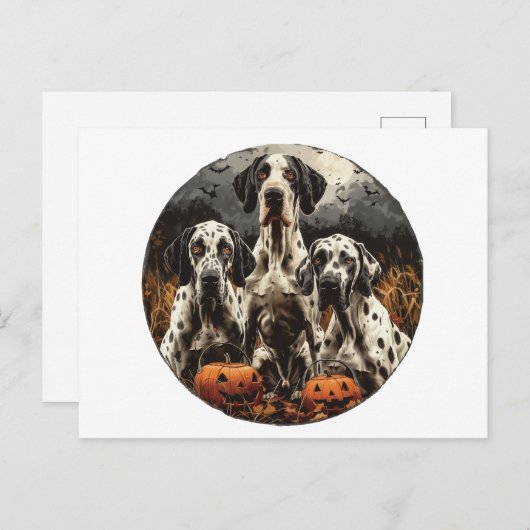 Halloween Great Dane Dogs Jack O Lantern Briefkaart (Voorkant / Achterkant)