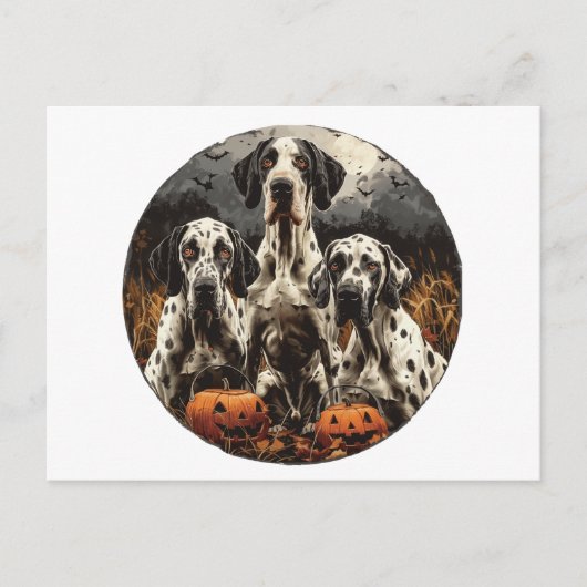 Halloween Great Dane Dogs Jack O Lantern Briefkaart (Voorkant)