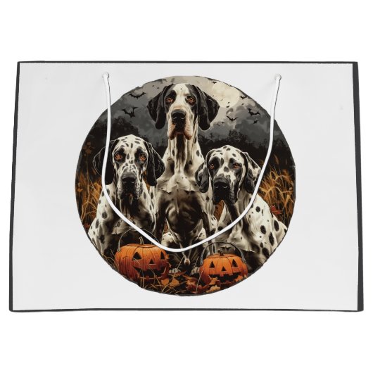 Halloween Great Dane Dogs Jack O Lantern Groot Cadeauzakje (Voorkant)