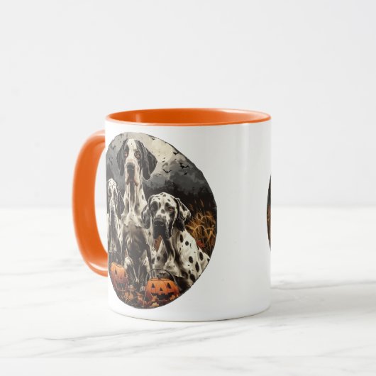 Halloween Great Dane Dogs Jack O Lantern Mok (Voorkant links)