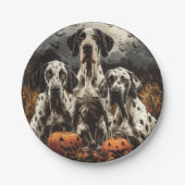 Halloween Great Dane Dogs Jack O Lantern Papieren Bordje (Voorkant)