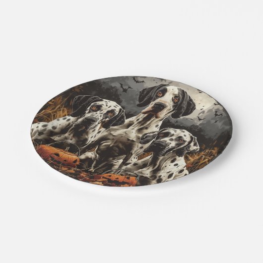 Halloween Great Dane Dogs Jack O Lantern Papieren Bordje (Gekanteld)