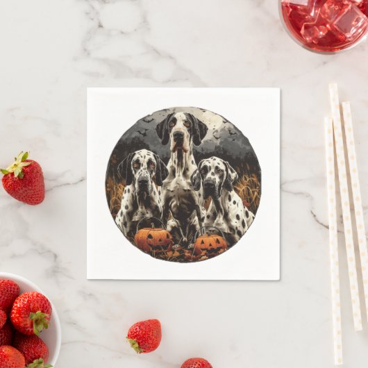 Halloween Great Dane Dogs Jack O Lantern Servet (Insitu)