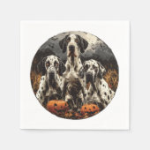 Halloween Great Dane Dogs Jack O Lantern Servet (Voorkant)