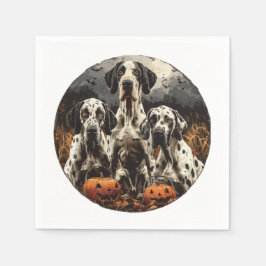 Halloween Great Dane Dogs Jack O Lantern Servet