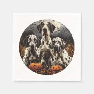 Halloween Great Dane Dogs Jack O Lantern Servet