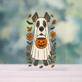 Halloween Great Dane Flowers Acryl Bord (Neutraal)