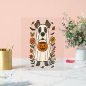 Halloween Great Dane Flowers Acryl Bord (Huwelijk)